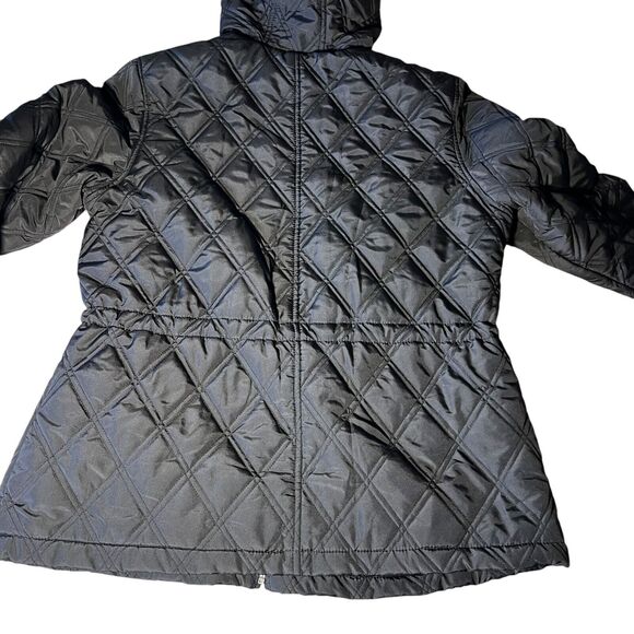 Weatherproof Quilted Jacket Hoodie Womens Size Large Black Cozy Warm Minimalist - Picture 7 of 11